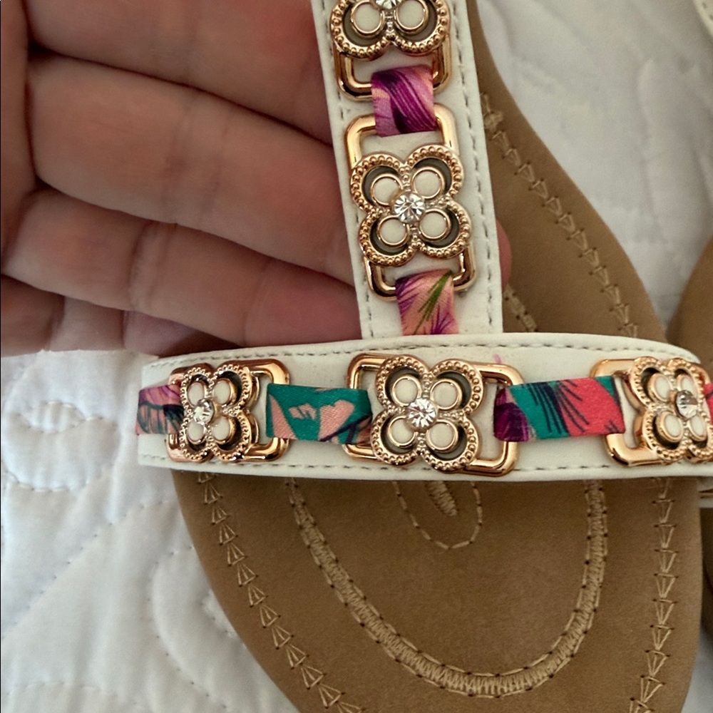 Colorful Beaded Sandals - Picture 2 of 4